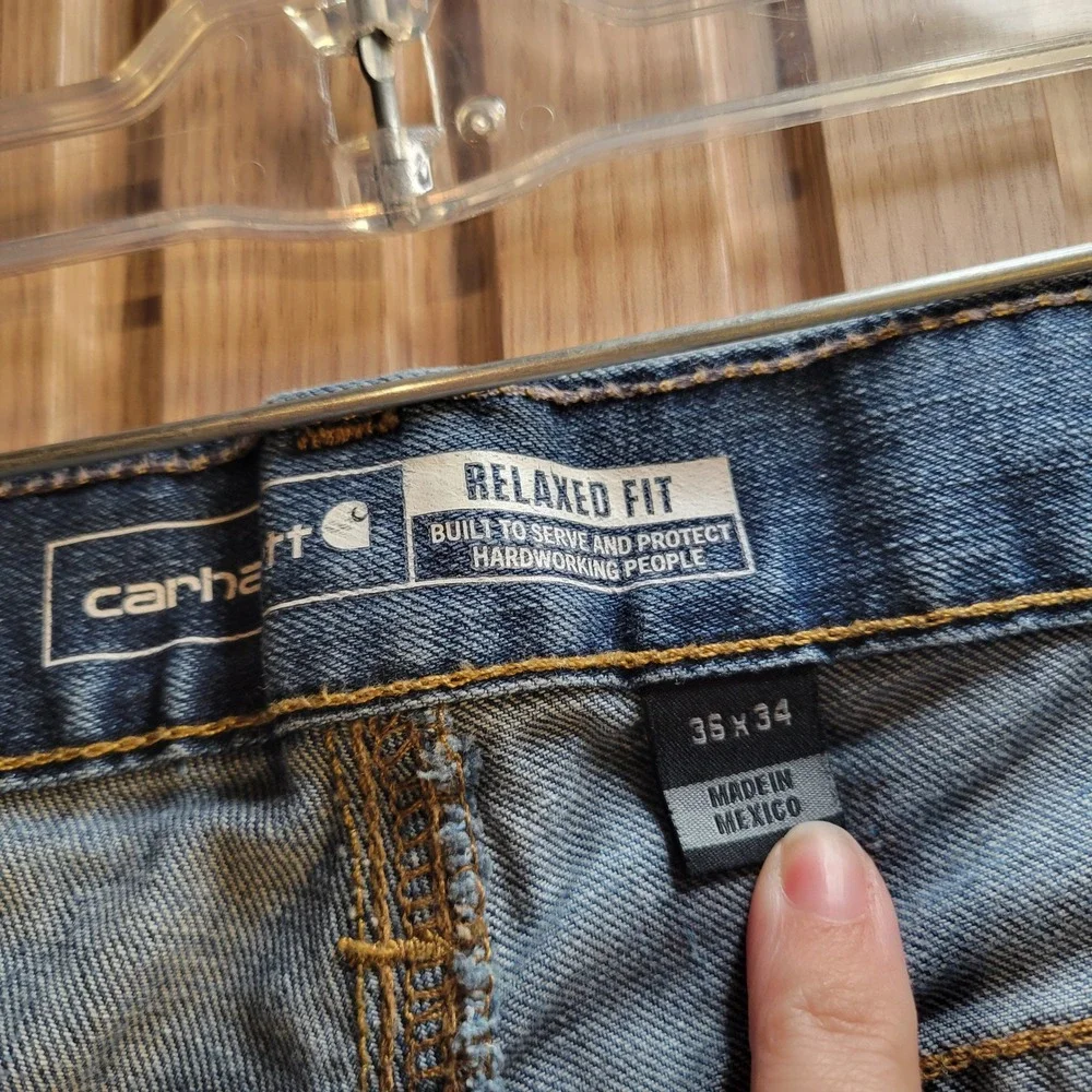 Carhartt Mens Rugged Flex Relaxed Fit Jeans Blue 36x34 BD2804-M